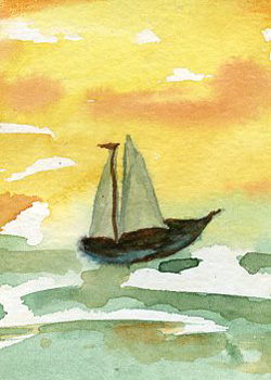 Sailing Into The Sunset Shirley Dietrich Fitchburg WI watercolor